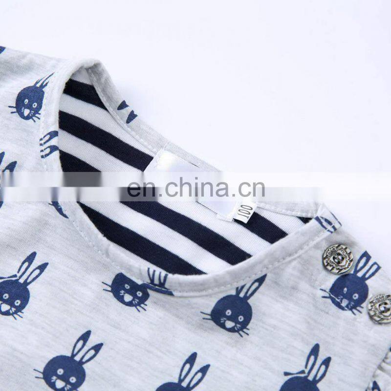 American Children Set Match Ruffle Pants High Quality Cotton Clothes Western Teen Girl Boutique Outfit
