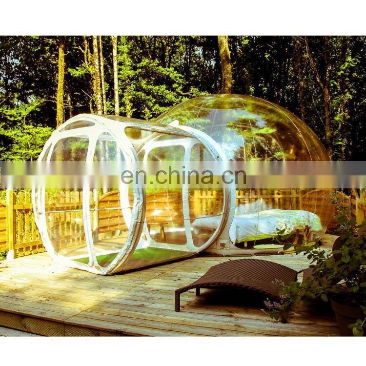 Outdoor Advertising Inflatables transparent inflatable camping bubble tent with  tunnel