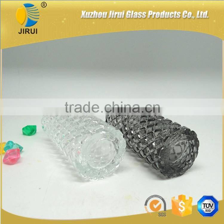 Clear diamond reed diffuser glass bottle with cork stopper