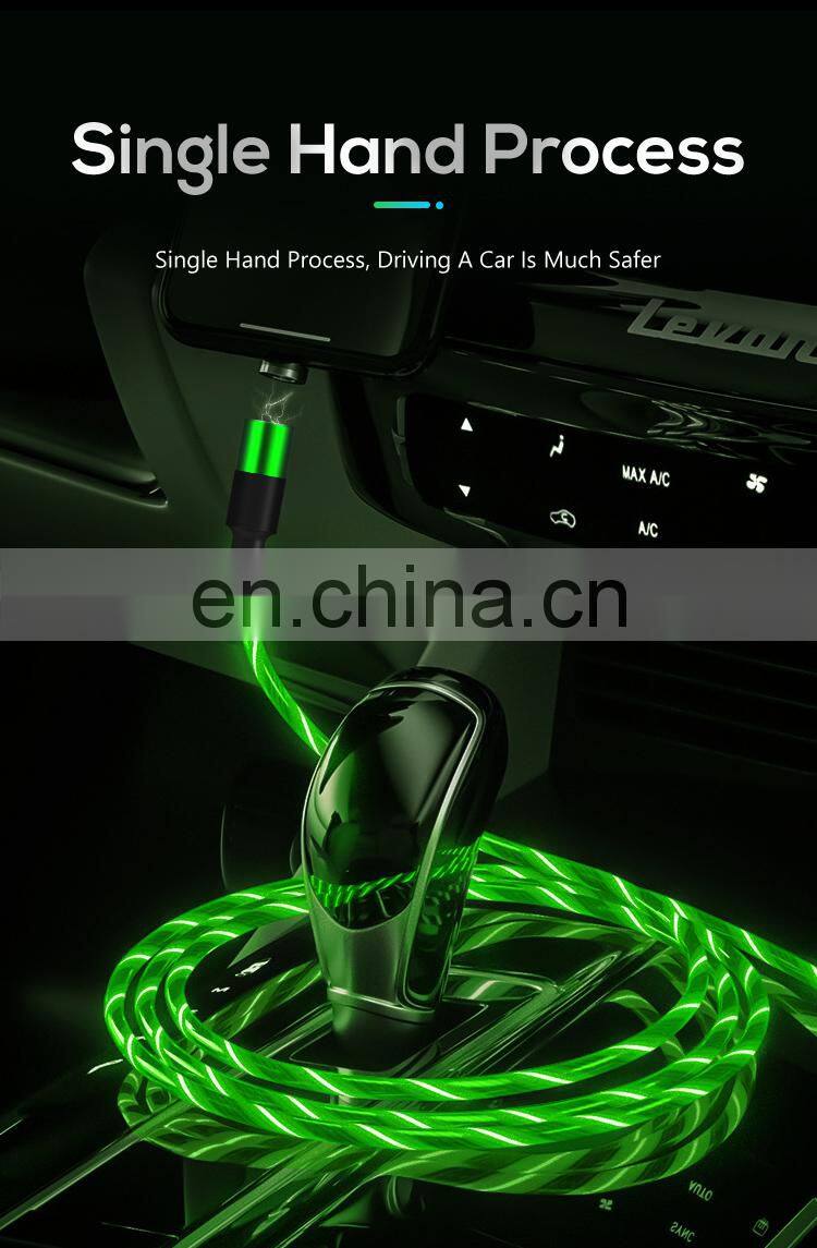 Led Luminous Lighting Mobile Phone Fast Charging Usb Magnetic Data Cable