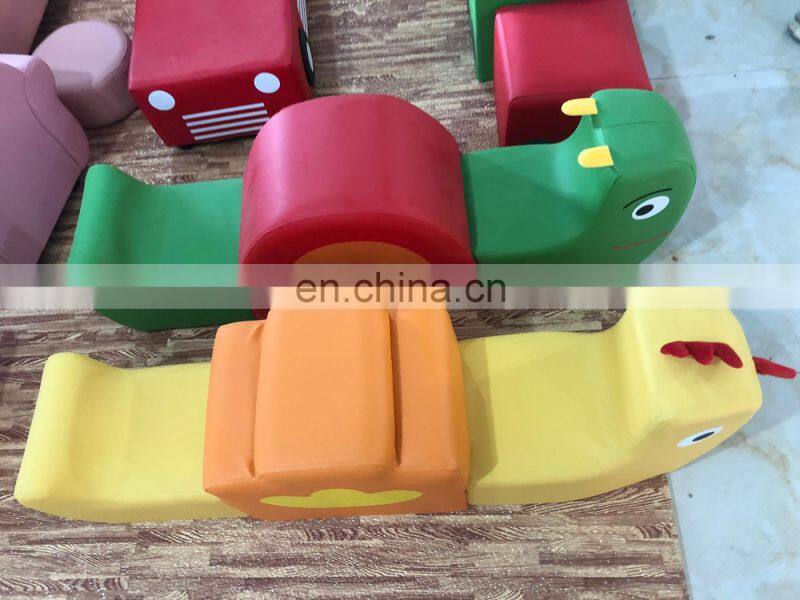 Kindergarten Kid Furniture Wooden Frame Children Bedroom Sponge Soft Sofa Chair for Wholesale