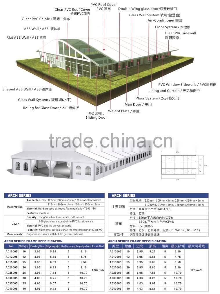 25x60m family aluminum alloy solar tent for sale for festivel
