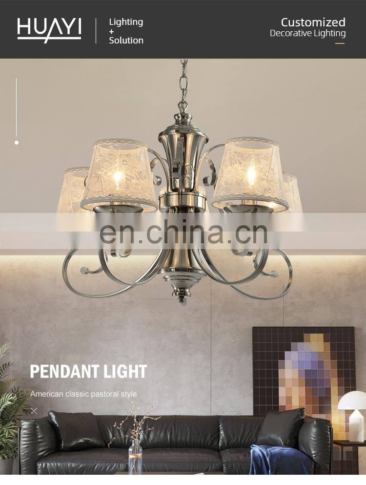 HUAYI European Modern Indoor Artistic Hanging Lights Chandelier E26 E27 Bedroom Living Room LED Pendant Light