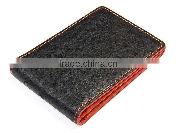 Genuine Ostrich Skin Leather Three Pages Driving License Card Holder Driver License Card Bag