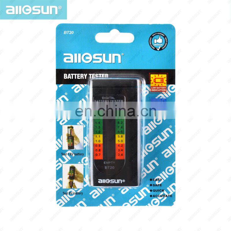 All-sun BT20 Hot Sale Household Digital Battery Tester 1.5V 9V AAA AA C D Battery Capacity Tool in Pocket Size