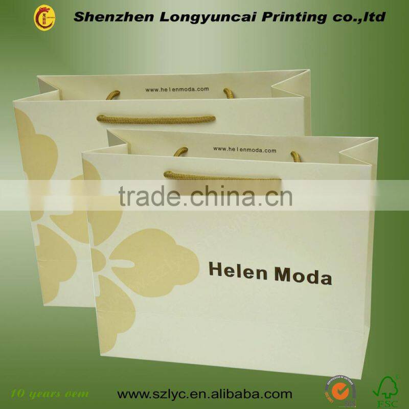 printing factory mass production paper bag price with hot stamping finishing