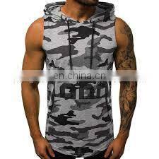 Custom gym tank top tank top with hood stringer tank top men singlet
