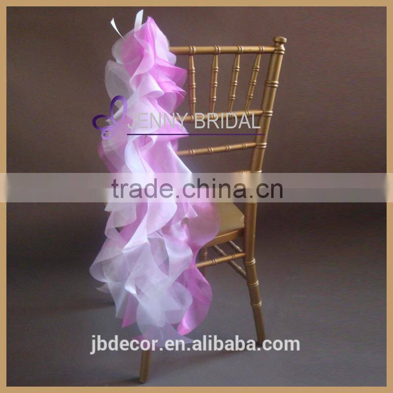 C147B fancy white wedding organza chair sash brooch