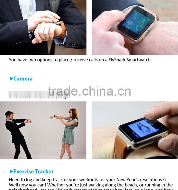 2015 factory wholesale leather smartwatch with cheap price