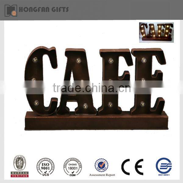 2015 Fashion Christmas cafe iron wall decoration with led light