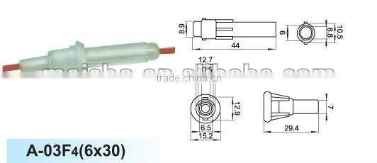 15A 250V wire lead 5x20mm fuse holder