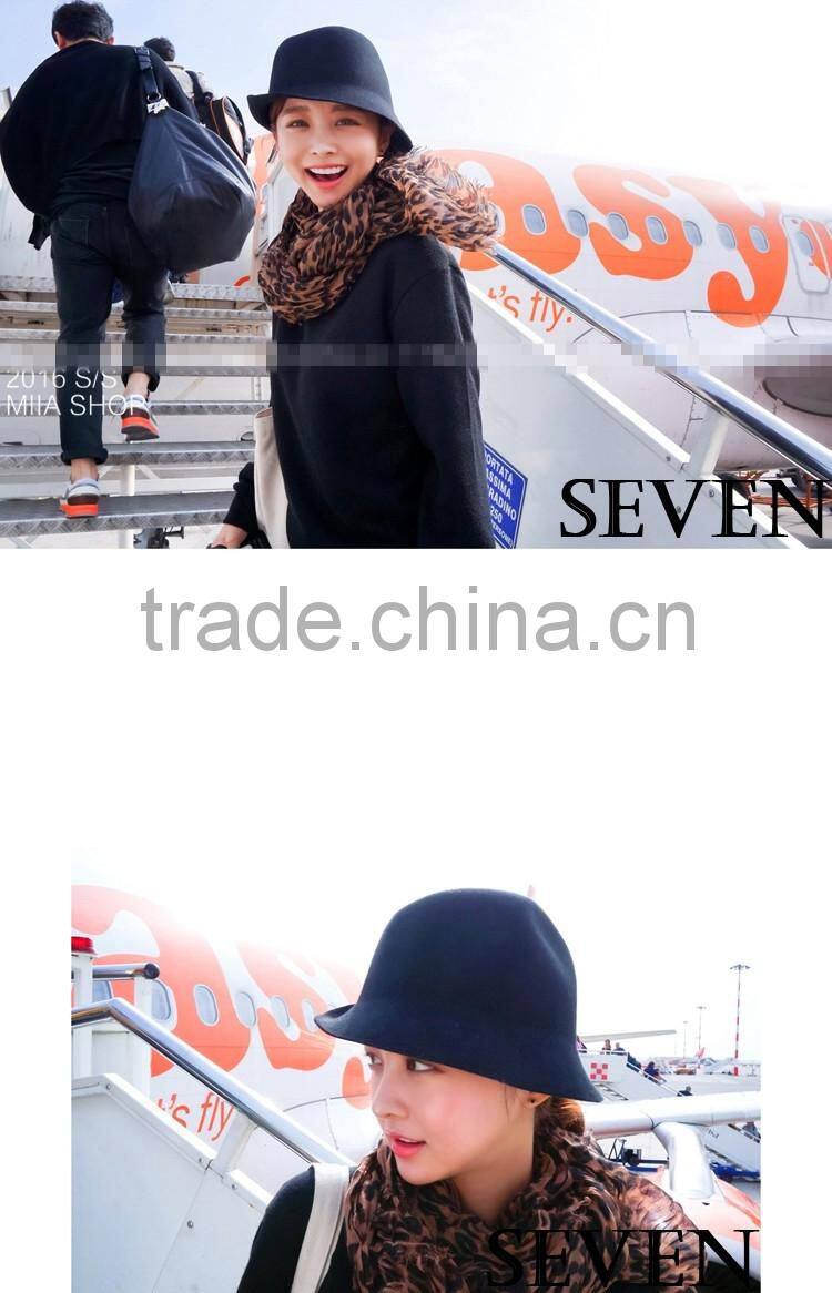 2016 Latest Leisure British Retro Rolled Brim Man Women Lady Real Wool Fedora Hat