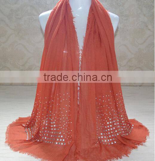Wholesale Cotton Stone Beads Fashion Muslim Scarves
