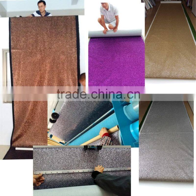 100% polyurethane leather glitter pu fabric hot selling leather per meter