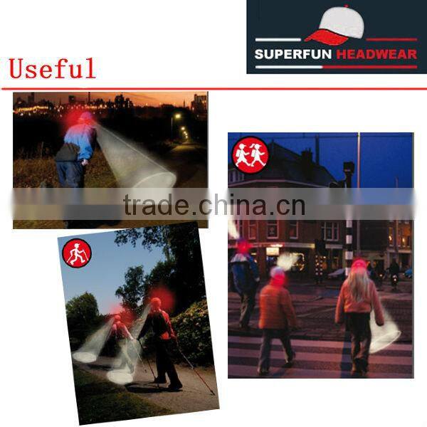 camo material white and green LED colors fast and closed hunting caps