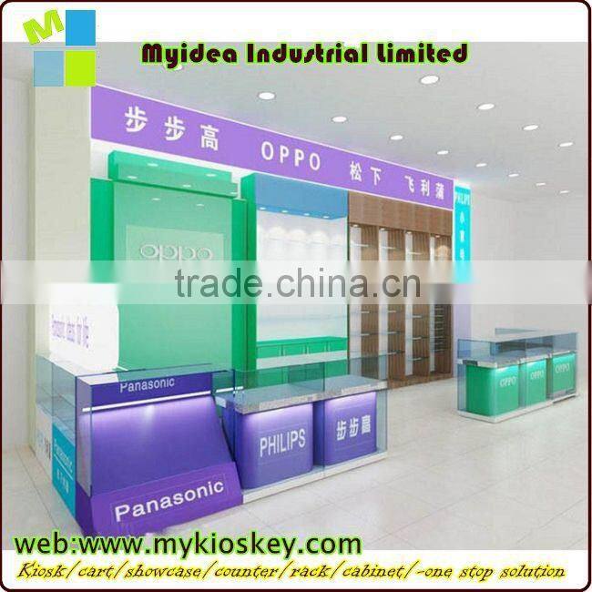 Wooden phone exhibiton booth,phone cabinet design