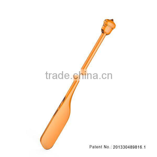 Squirrel-and-pinecone transparent jam spatula