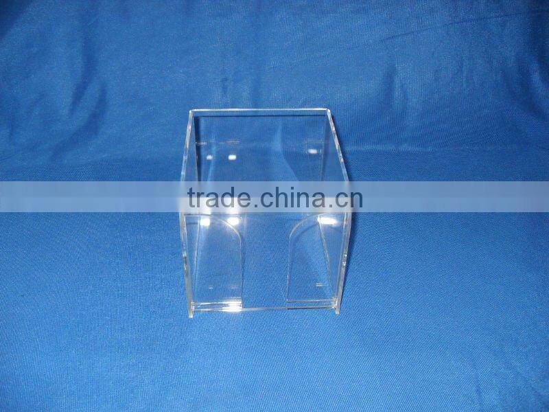 Plastic desktop memo cube, sticky note holder