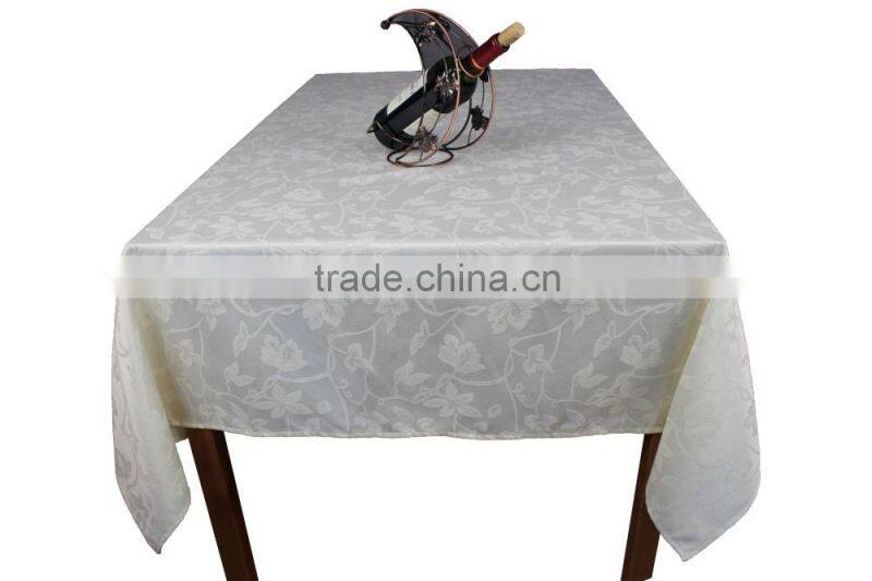 T/C popular jacqured white cheap table cloth
