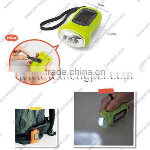 3 lamp LED solar hand flashlight/solar torch flashlight/promotion flashlight