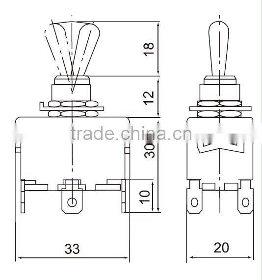CNTD Mini Toggle Switch 15A 250V ON-ON Waterproof Toggle Switch C522A