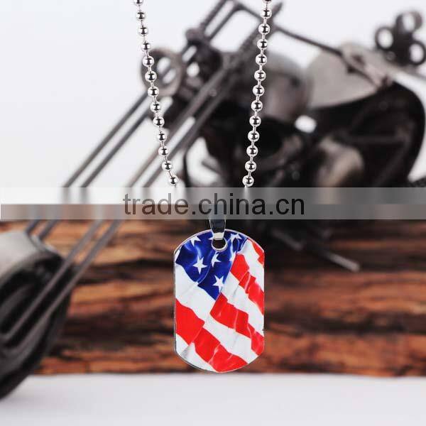 New Design Ball Chain Stainless Steel Statue of Liberty Print Tag necklace