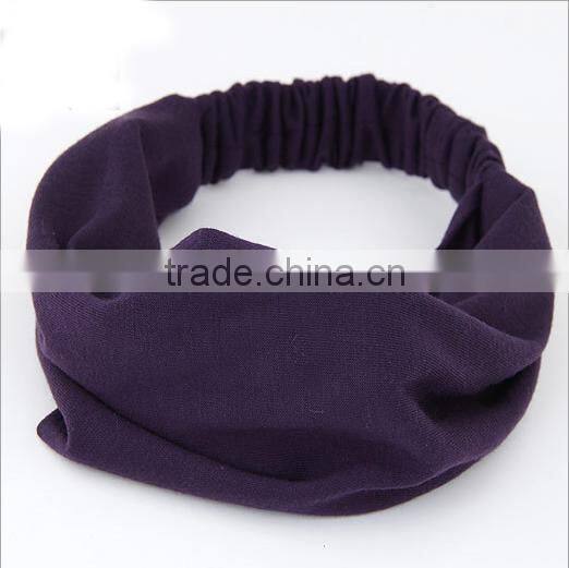 Pure color cotton headband Sports yoga absorb sweat hair band