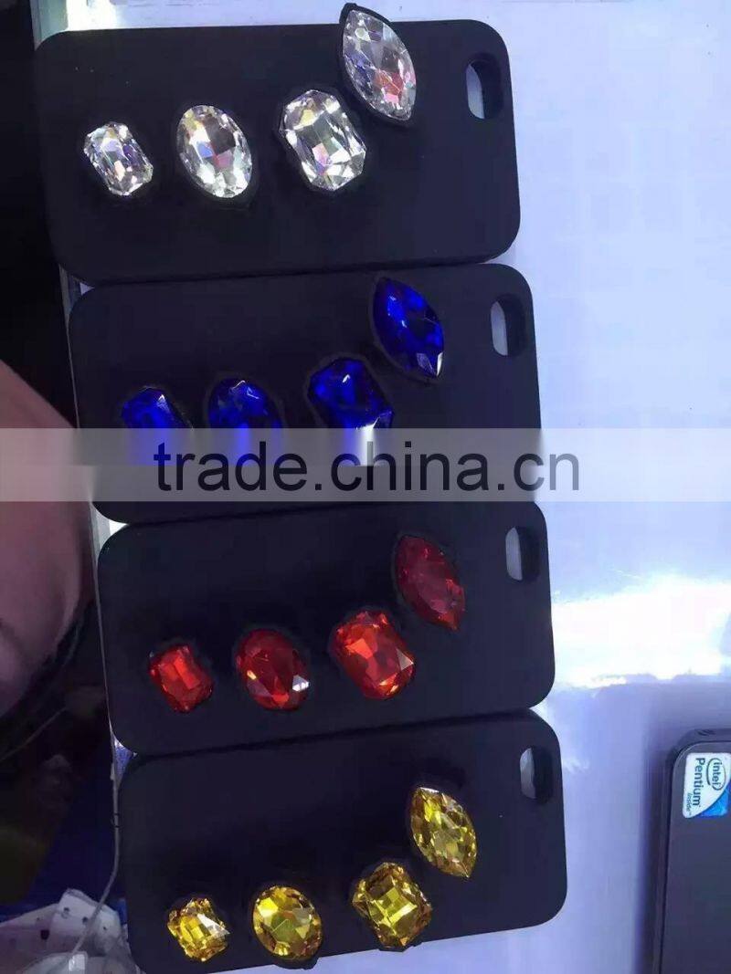 Fashion Charm Diamond Gem Ring Silicone Case Cover For iPhone 5/6/6S Plus