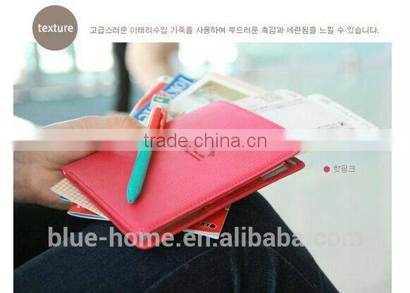 Charming fancy passport purse case Cute short multi pattern trip passport document holder with clear plastic inner