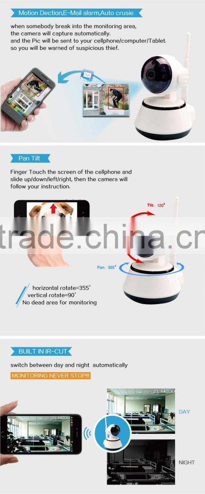 Best quality mini portable ip camera support onvif sd card
