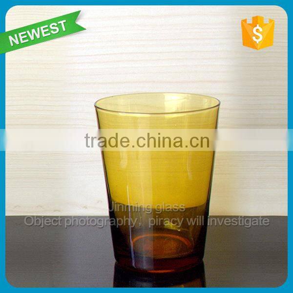 Wholesale Amber Short Wine Glass Cup Colored Glass Tumbler