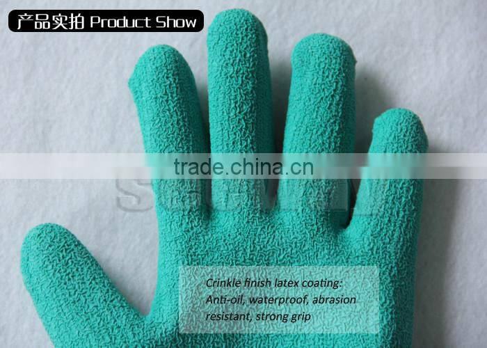 Seeway High Quality Industrial Green Latex Palm Coated Aramid Liner Cut resistant Gloves With Best Price