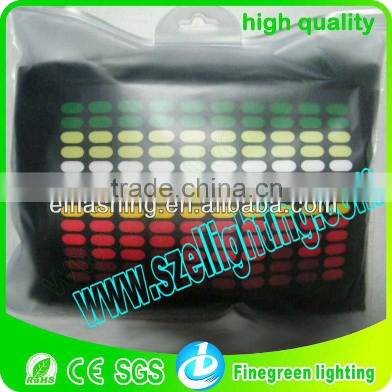 cotton t shirt with el pattern panel dynamic flashing el panel for t shirt