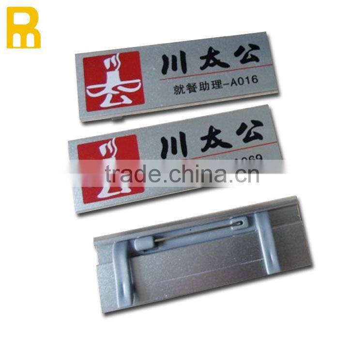 2014 hot sell new products custom logo metal name badge clip