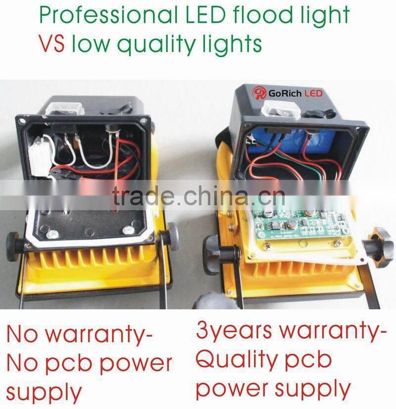 Long life battery 10w 20w 30w led flood light factory