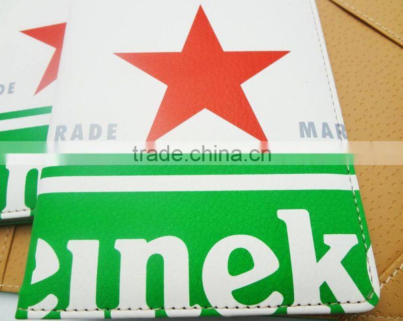 3 colors logo printed famous branded leather passport cover
