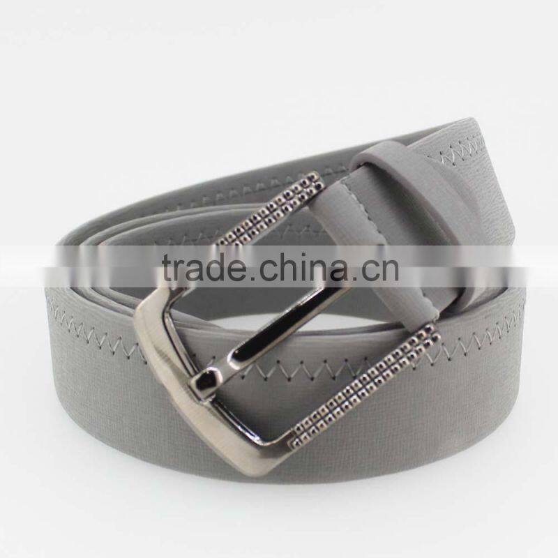 2015 NEW Designer reversible wide Grey PU leather belt man jeans belt