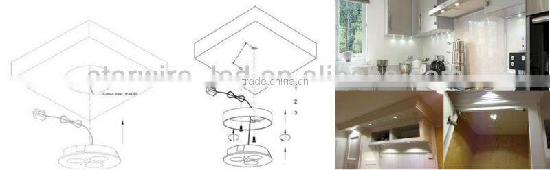3*1W recessed mounted 12v led puck lights CE RoHS