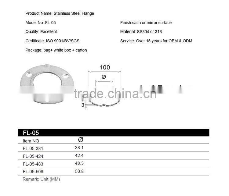 High Standard Best Price Professional Design Stainless Steel Round Base Plate