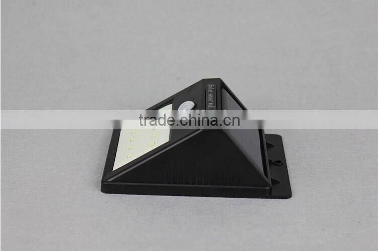 10 pcs security LED triangle wall light ,Solar motion sensor wall light with 10 LED, Solar wall lamp with SMD 2835 10PCS LED