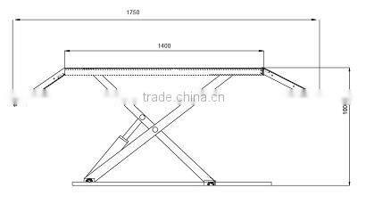 used for quick tire replacement and simple service and 1meter mid-rise hydraulic scissor car lift