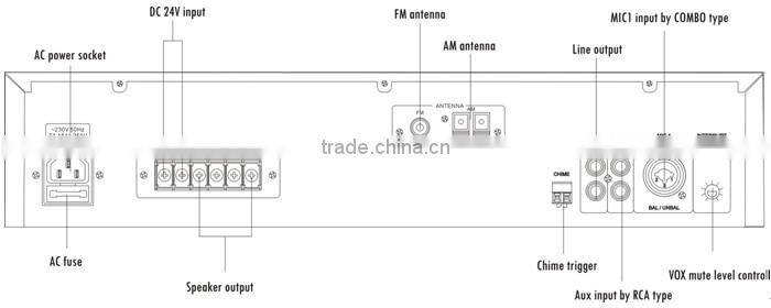 ITC T-40MT Series 40W to 120W PA System Integrated USB FM Radio Amplifier