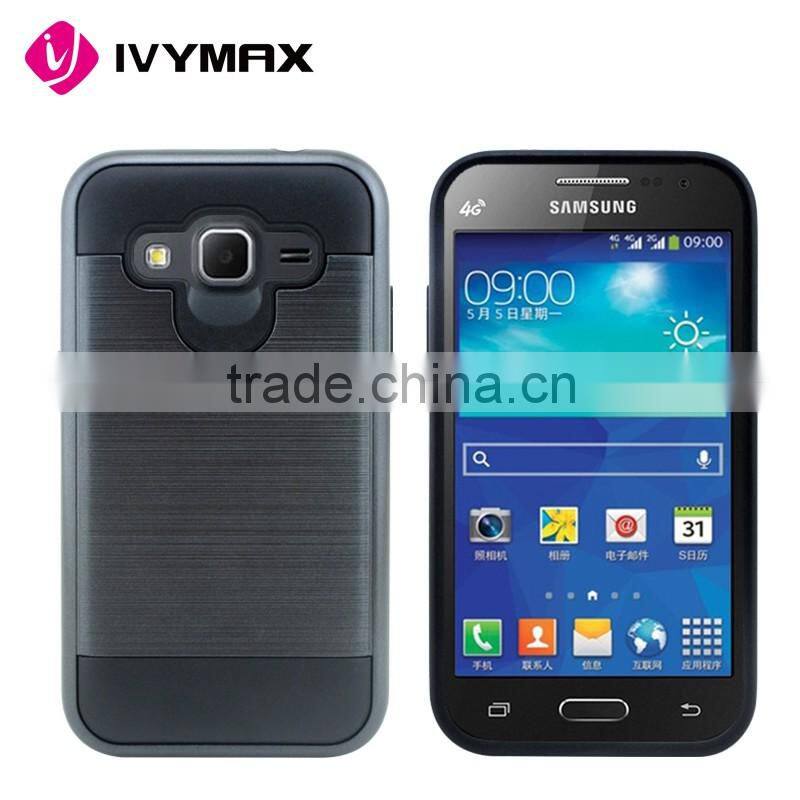 Newest Slim fit premium dual layer protective case metallic brush finish back cover for Samsung G360
