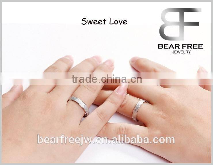 Wholesale Frosted Surface couples rings jewelry silver wedding ring design