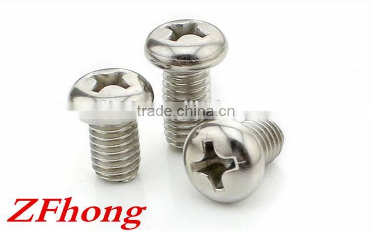 M1 to M6 stainless steel 304 A2-70 pan head cross recessed machine screw