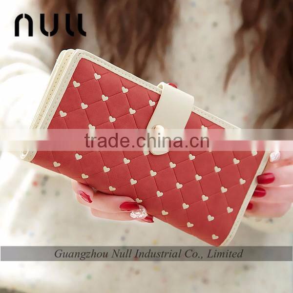 Wholesale cheap women pu leather wallet with cell phone pocket