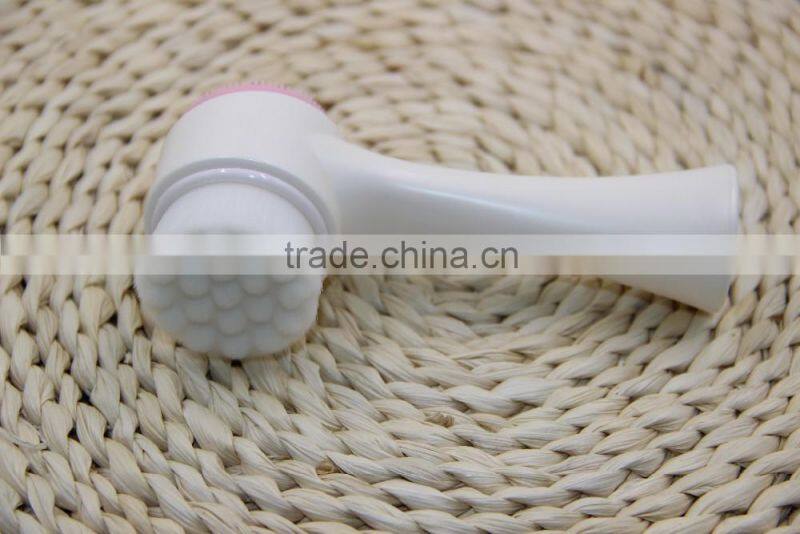 Newly skin care two sides silica gel add bristles face brush massage for women&men