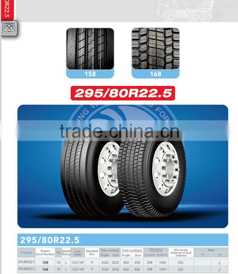 China factory good price and quaity all steel radial high speed tire 295/80R22.5