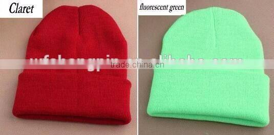 Fashion Custom Knitted Acrylic Winter Beanie Plain Blank Toque Beanie Hat
