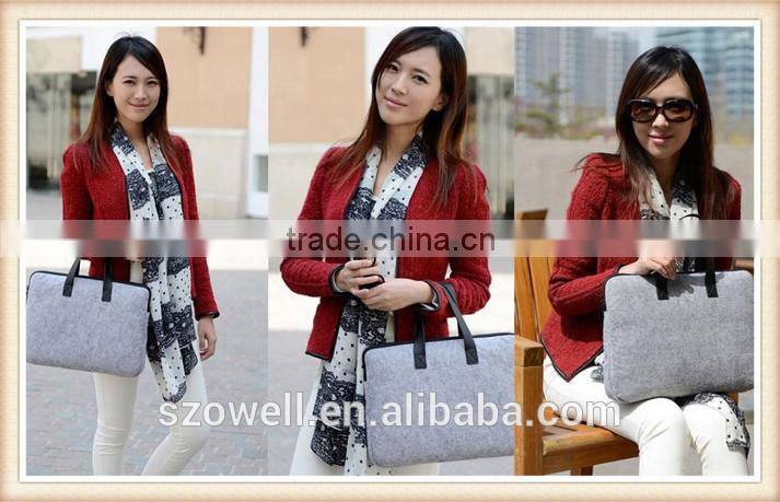 2014 Wholesale felt laptop briefcase with 2 piece